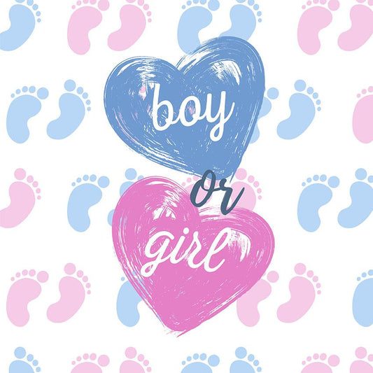 Chiefbackdrop™ Blue Heart And Pink Heart Background For Baby Shower Photogarphy Backdrops 