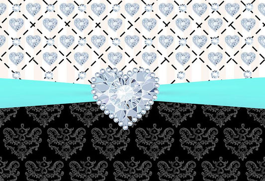 Chiefbackdrop™ Diamond Heart Background Step And Repeat Backdrops Photogarphy Backdrops