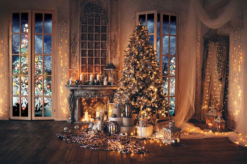 Chiefbackdrop™ Glorious Christmas Tree And Room Decoration Backdrops