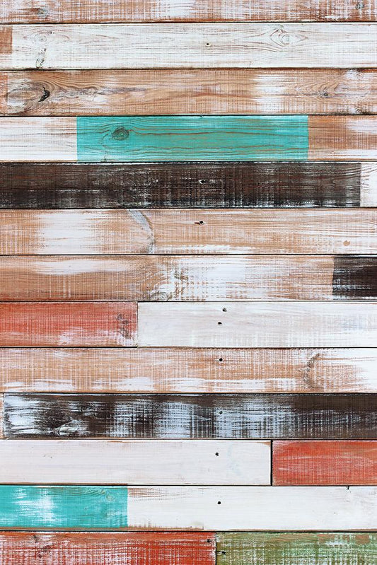 Chiefbackdrop™ Grungy Colorful Wooden Floor Texture Photography Backdrop 