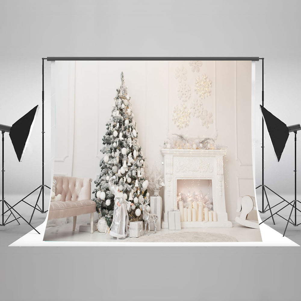 Chiefbackdrop™ Gorgeous White Christmas Theme Background Photography Backdrop for Portrait