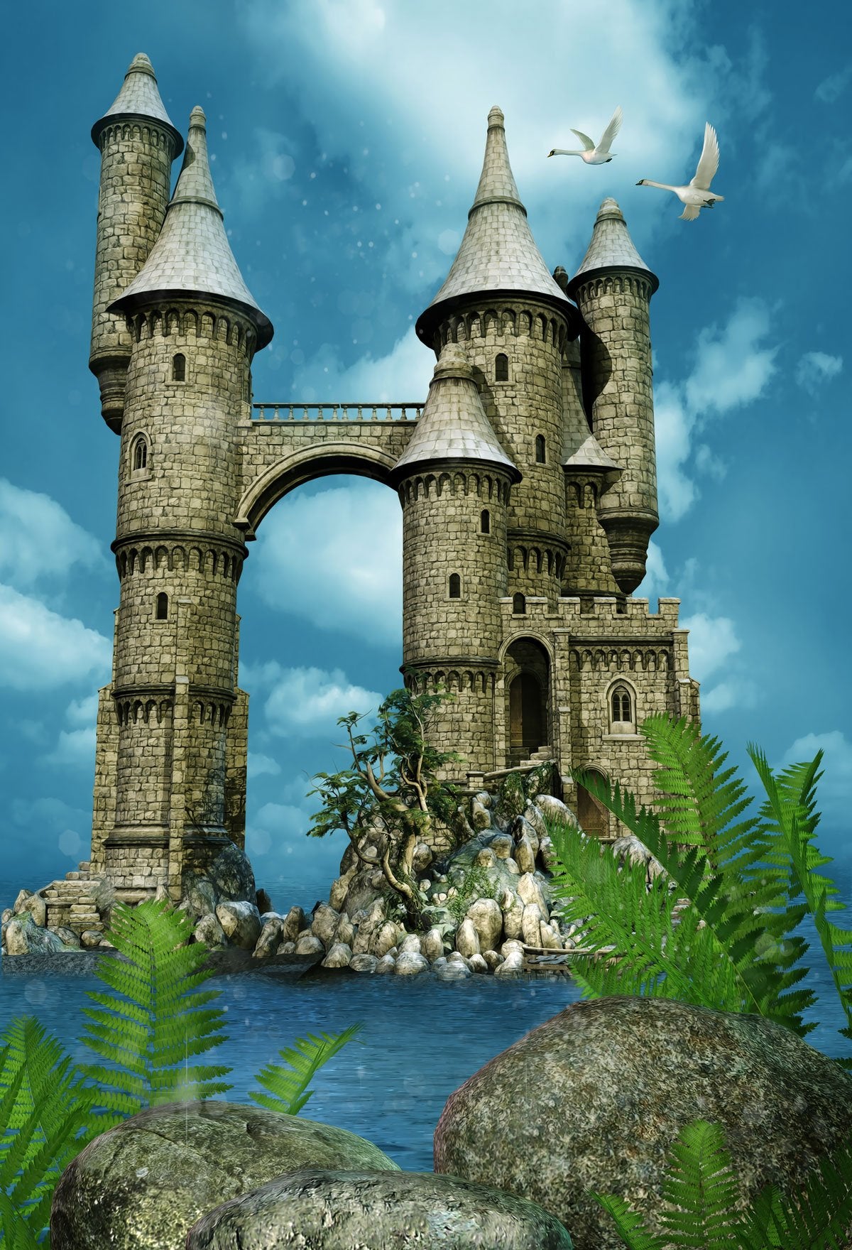 Medieval Castle Backdrops In The Sky Scenic Backdrops For Photography | Chiefbackdrop