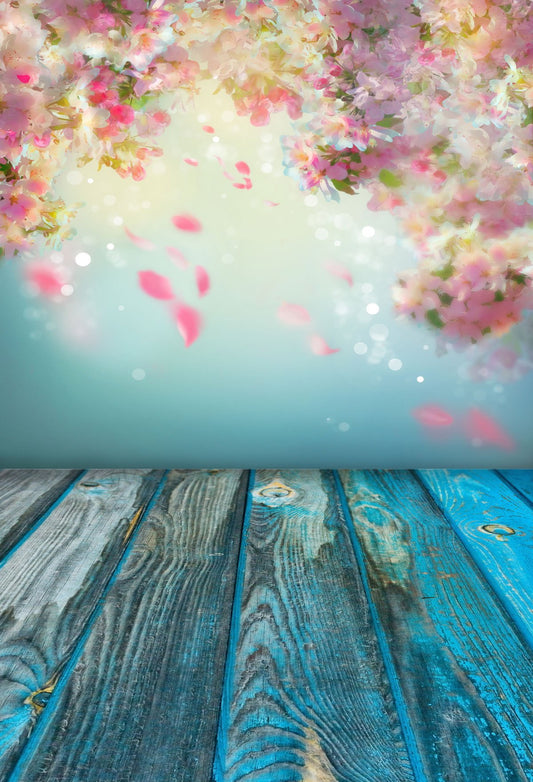 Painted Flowers On Wood Background Floral Backdrop For Photography | Chiefbackdrop