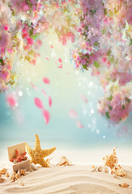 Chiefbackdrop™ Painting Flowers Background Sand under the Sea Backdorp Photography Backdrops