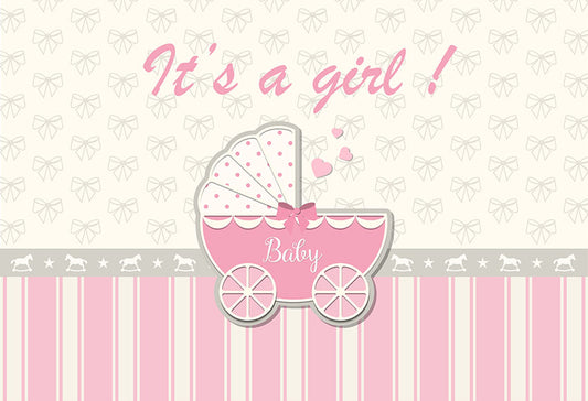 Pink Striped Background for Baby Girl | Chiefbackdrop™