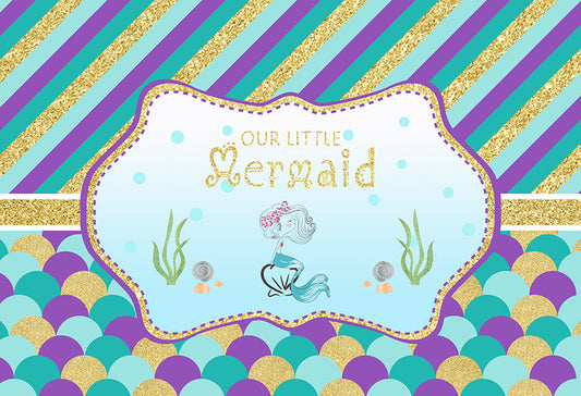 Striped Backdrop Mermaid Theme Background | Chiefbackdrop™