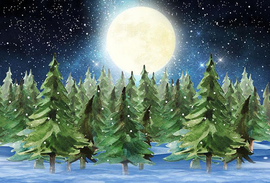 Chiefbackdrop™ Winter Forest With Snow And Christmas Tree For Photography