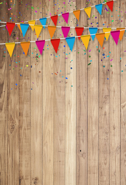 Wood Backdground Decorated By Flags Photography Backdrops | Chiefbackdrop