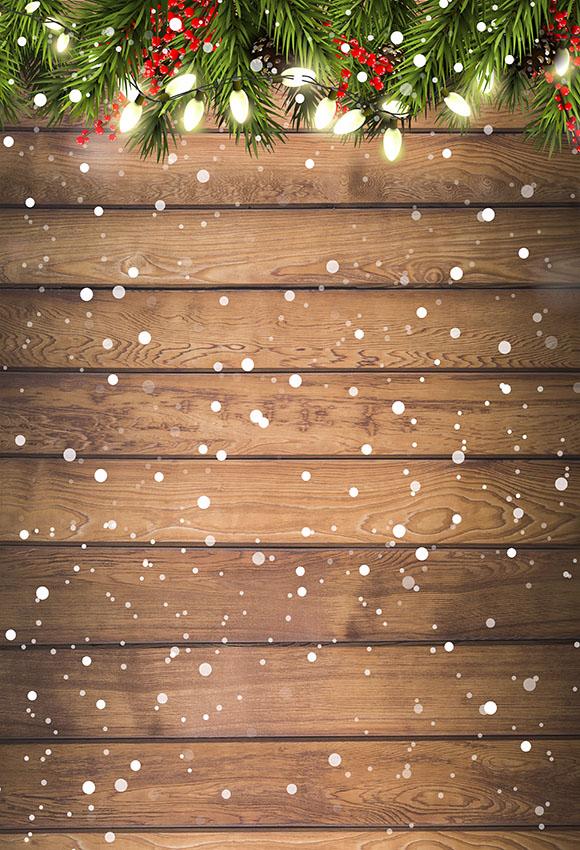 Chiefbackdrop™ Wooden Background Snowflake Decoration Christmas backdrops